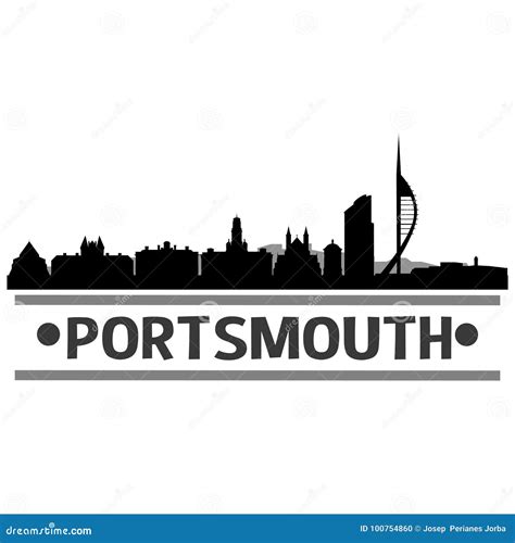 Portsmouth City Icon Vector Art Design Skyline Stock Vector ...