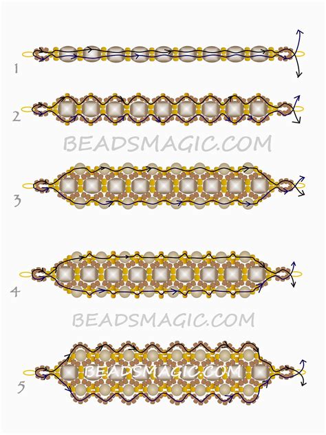 Free beaded pattern for bracelet Dark Honey | Beads Magic | Seed bead ...