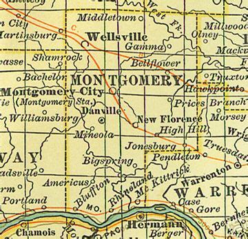 Montgomery County Missouri Genealogy, History, maps with Montgomery ...