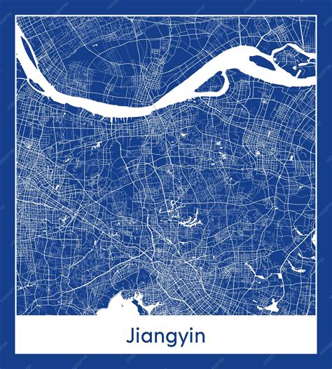 Premium Vector | Jiangyin china asia city map blue print vector ...