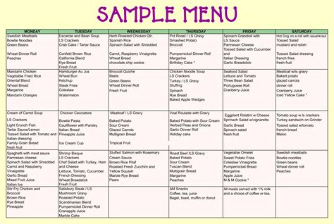 Child Care Food Program Sample Menus - Best Culinary and Food