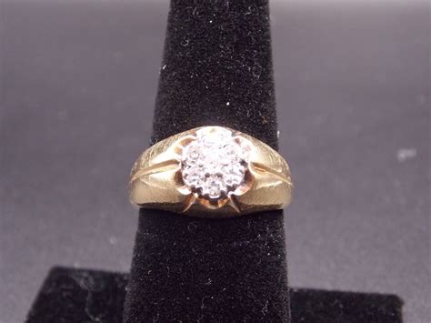 Vintage 14k Gold Men's Diamond Ring - Etsy