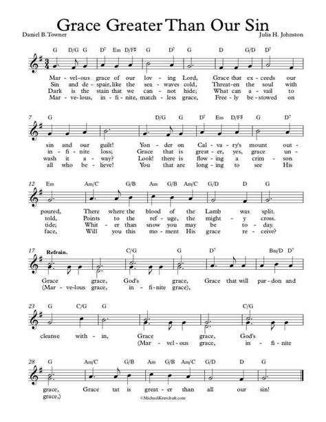 Free Lead Sheet – Grace Greater Than Our Sin | Guitar chords and lyrics ...