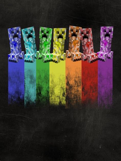 Rainbow Creeper Minecraft Wallpapers on WallpaperDog