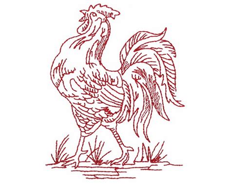 Rooster Machine Embroidery Design - Etsy