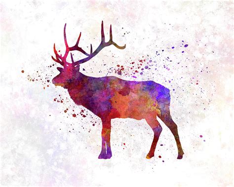 Elk 01 in watercolor Painting by Pablo Romero - Pixels