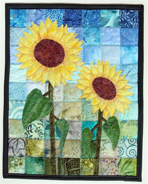 Batik Sunflowers Quilted Wall Hanging / Art Quilt, Pattern or Kit, by ...