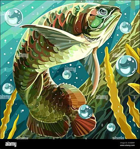 big green fish painting under the sea Stock Photo - Alamy