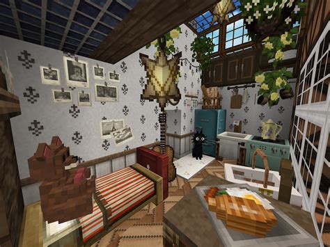 🧺 Aesthetic Minecraft Vintage Kitchen 🥐 | Minecraft house designs ...