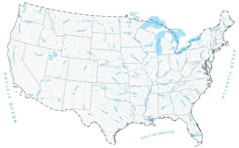 Map Of The United States With Rivers - Map Of New Hampshire