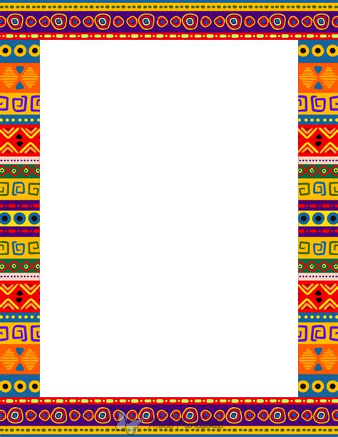 Printable Colorful African Page Border