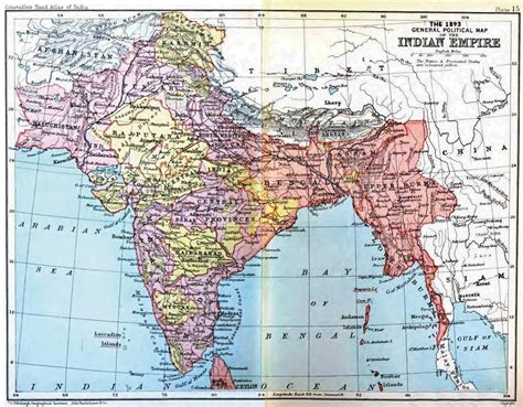 General Political Map of the British Empire in India, 1893 (1318x1027 ...