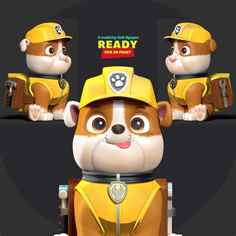 Rubble - Paw Patrol Fanart 3D Print Model by Sinh Nguyen