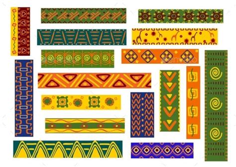 African ethnic decorative ornaments backgrounds. Tribal and national ...