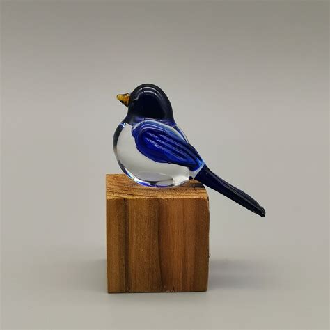 Glass Birds Figurines, Blown Glass Bird, Blue Glass Bird, Home ...