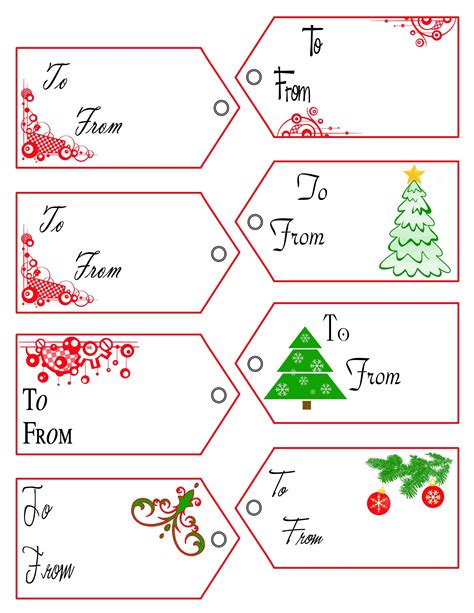 Free Printable Christmas Gift Tag Templates For Word, Web One Of The ...