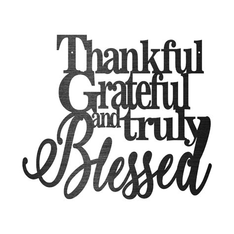 Wovilon Thankful Grateful Truly Blessed Metal Wall Decor Black Word ...