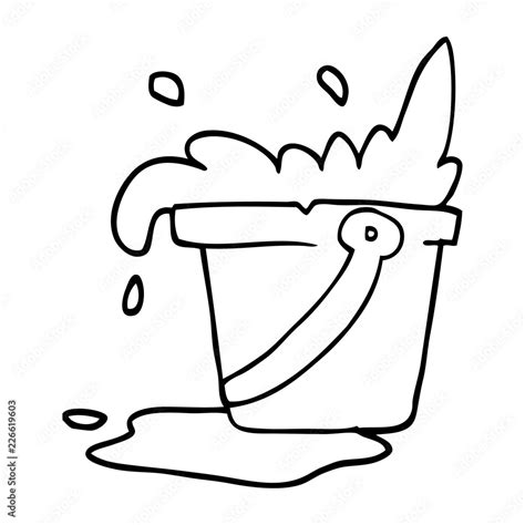 line drawing cartoon bucket of water Stock Vector | Adobe Stock