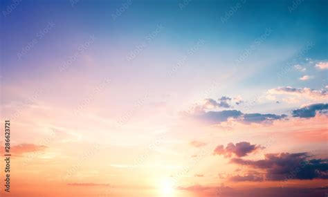 Natural background concept: Sunset blue sky and clouds backgrounds ...