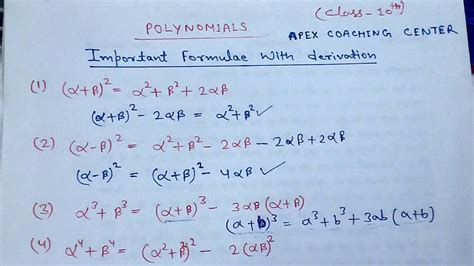 Polynomial | Alpha Beta Questions for Polynomial Part 1| class 10 ...