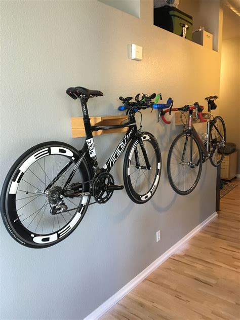 Bike rack bike hanger bike wall mount wood bike rack bike furniture ...