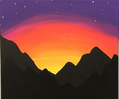 Paint a Mountain Sunset (for Beginners) : 10 Steps (with Pictures ...