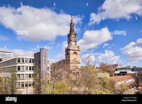 The Newcastle-upon-Tyne skyline, with Bede House and All saints Church ...