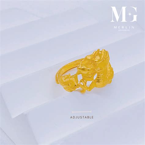 999 (24k) Pure Gold Dragon Adjustable Ring | Merlin Goldsmith