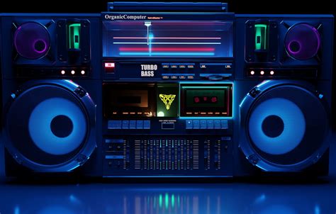 Photo Wallpaper Music, Style, Background, 80s, Style, - Neon Boombox ...