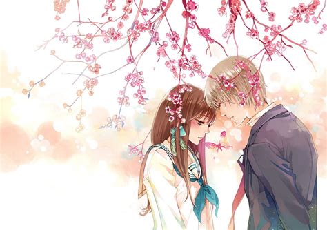 Anime Cherry Blossom Couple Hd Wallpapers - Wallpaper Cave