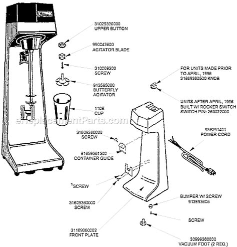 Hamilton Beach 936 Parts List and Diagram - (D-E) : eReplacementParts.com