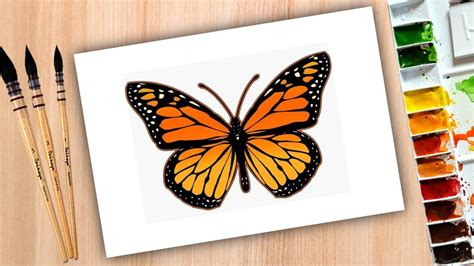 butterfly drawing / How to draw Butterfly with watercolour / Butterfly ...