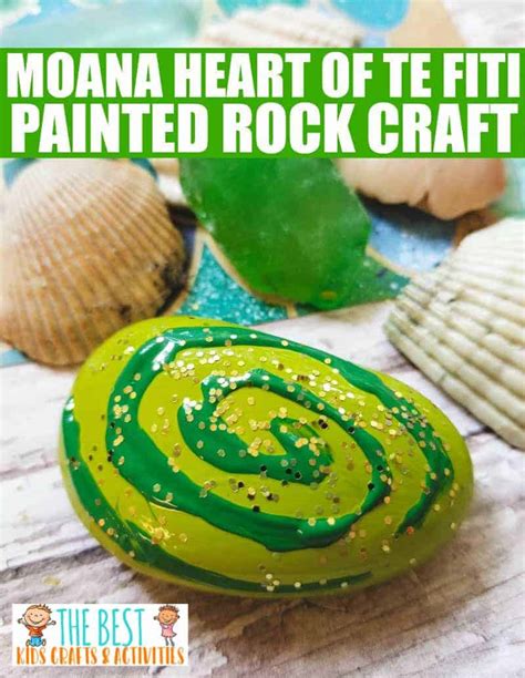 Moana Heart of Te Fiti Painted Rock Craft • The Best Kids Crafts and ...