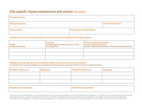 Chemical Hazard Risk Assessment Form