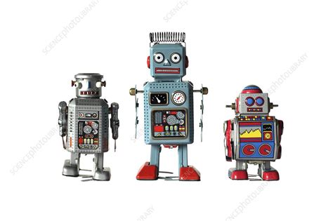 Clockwork toy robots - Stock Image - C015/3997 - Science Photo Library