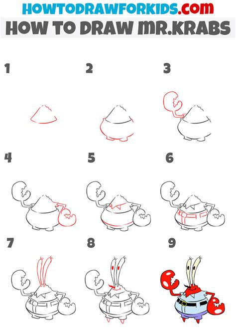 How to Draw Mr. Krabs - Easy Drawing Tutorial For Kids