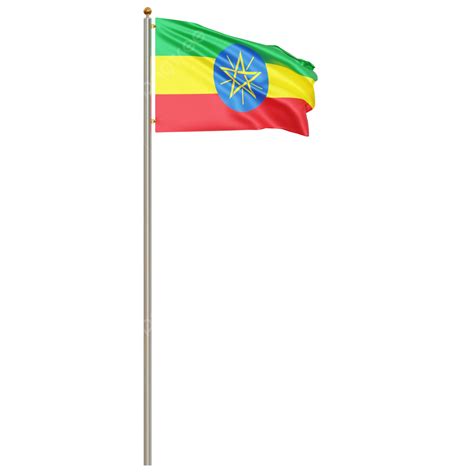 Ethiopia Flag With Pole, Ethiopia Flag Waving, Ethiopia Flag Waving ...