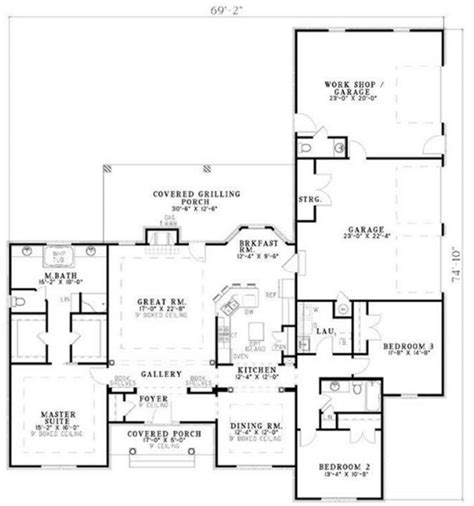 Floor plans for a small (left), medium (center), and large (right ...