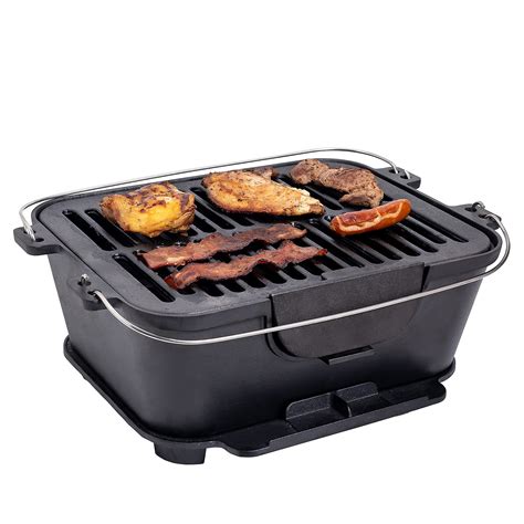 Buy Bruntmor Heavy Duty Pre-Seasoned Cast Iron Grill, 14" x 12-Inch ...