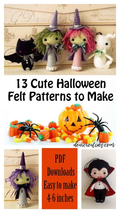 Halloween Felt Patterns That Are Cute, Quick and EASY! Dear Creatives