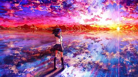 Anime, World, People in Nature, Purple, Paint, Backgrounds, people art ...