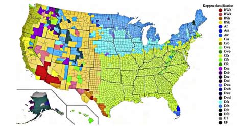 United States map of Köppen climate classification (Aparicio-Ruiz et ...