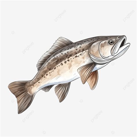 Cod Fish Water Color Sketch Line Art, Cod, Fish, Watercolor PNG ...