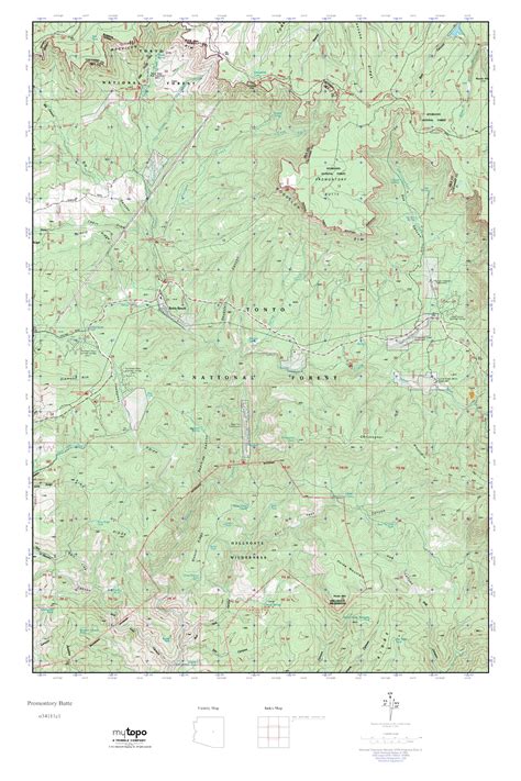 MyTopo Promontory Butte, Arizona USGS Quad Topo Map