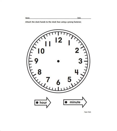 Free Printable Clock Hands Template - FREE PRINTABLE TEMPLATES