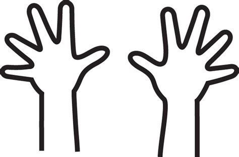 Hand Outline Left And Right - ClipArt Best