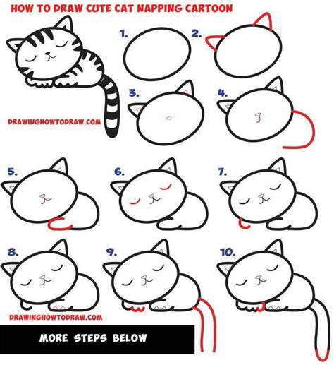 How To Draw A Cartoon Cat Step By Step Video - Rose Harper's Coloring Pages