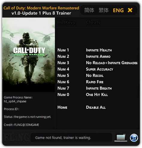 Call of Duty 4: Modern Warfare Remastered Trainer +8 v1.0 Update 1 ...