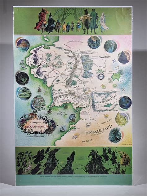 A Map of Middle-Earth | Tolkien, Pauline Baynes | First printing