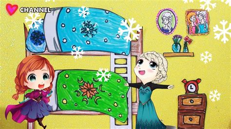 DIY paper doll house Elsa and Anna paper house handmade Papercraft ...